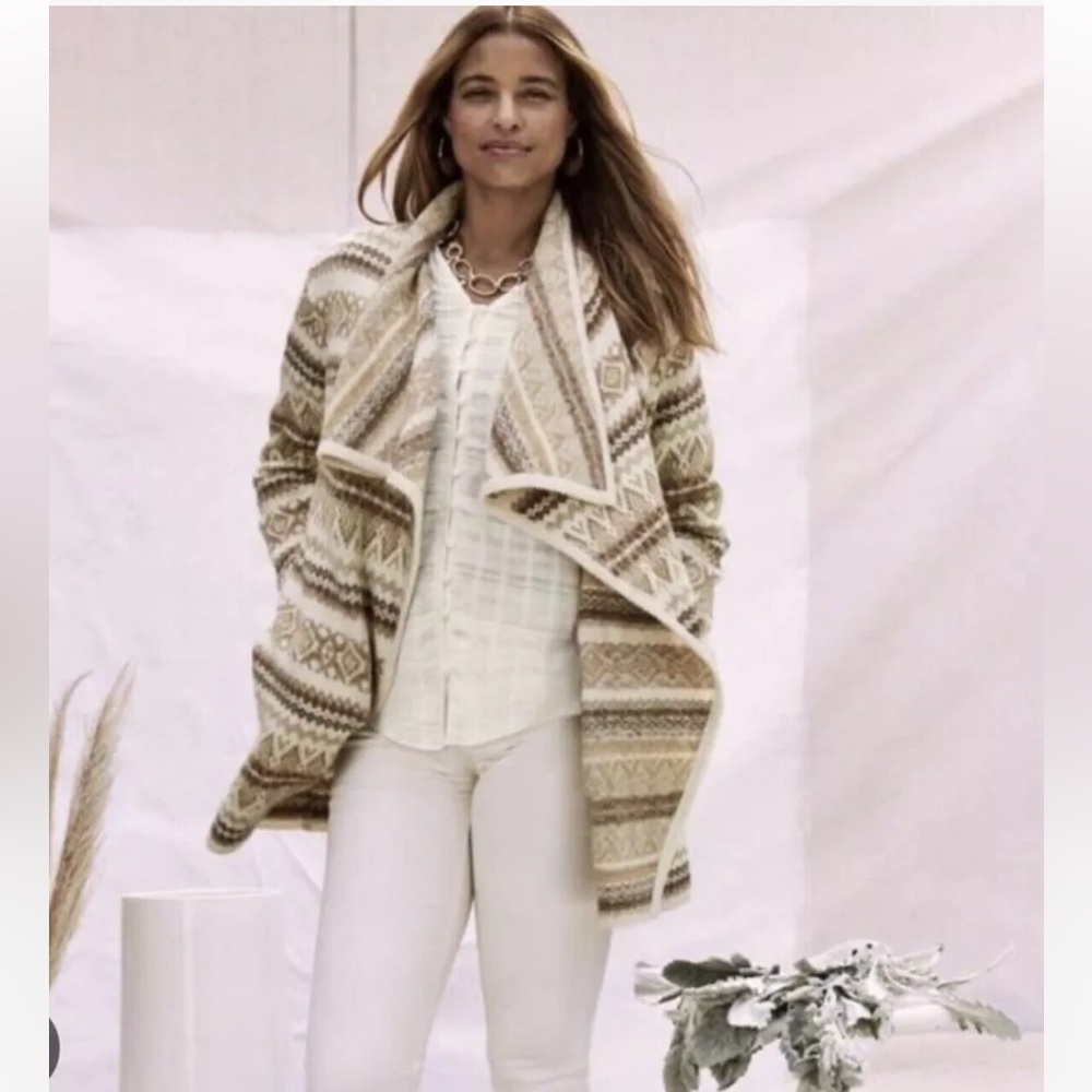 Matilda Jane Good Hart GH Deveaux Bank Womens Fair Isle Sweater Jacket Sz M